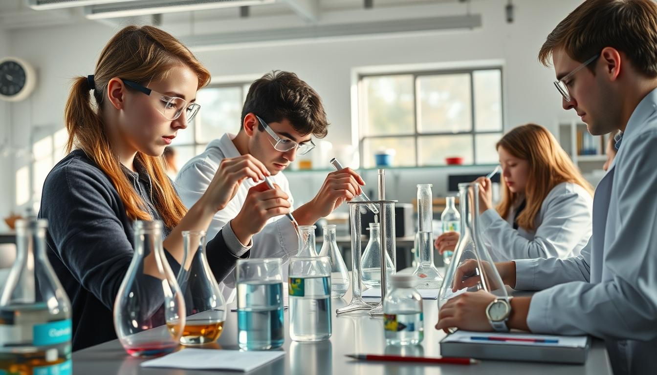 Student using learning strategies while studying